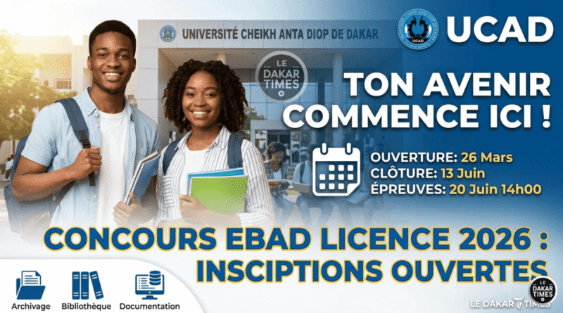 Affiche officielle Concours EBAD 2026 UCAD Sénégal