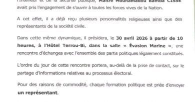 Réunion processus électoral Sénégal 30 avril