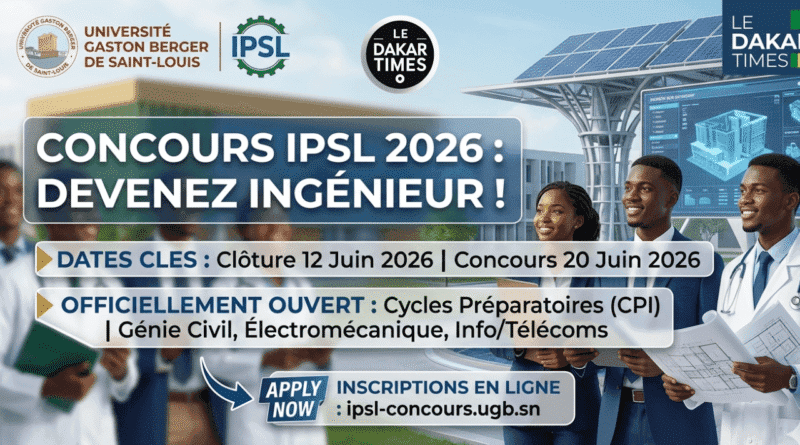 Affiche Officielle Concours IPSL 2026 UGB Saint-Louis